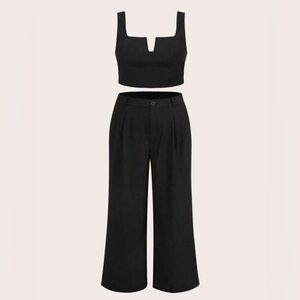 ✨NEW✨ 2xl Notched Neckline Tank Top & Wide Leg Pants